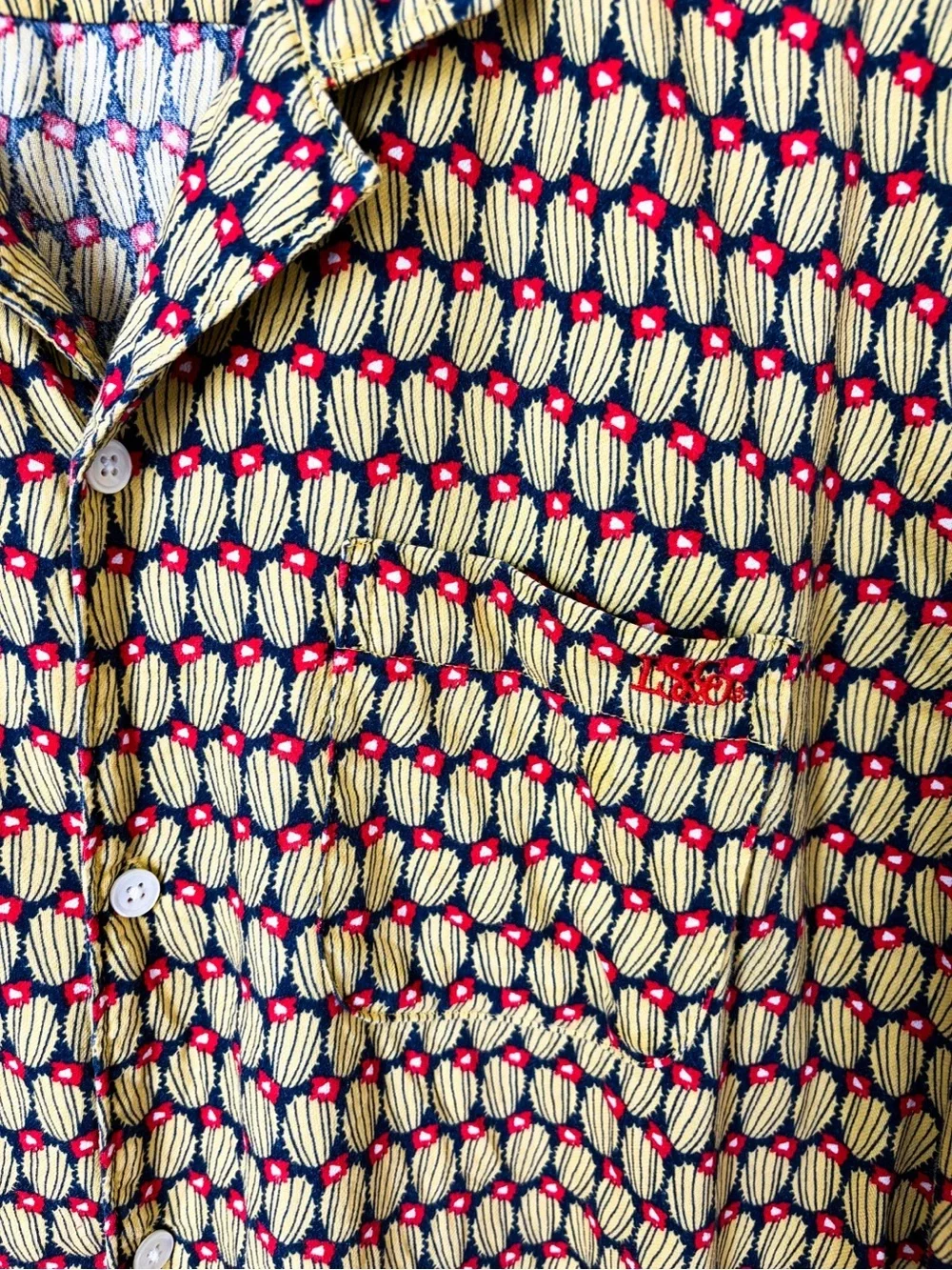 Levi's Cubano Shirt Cactus Print Button Down Short Sleeve Size Large